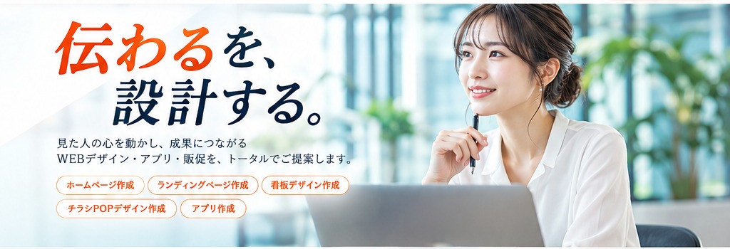 WEBデザイン会社で仕事をする女性